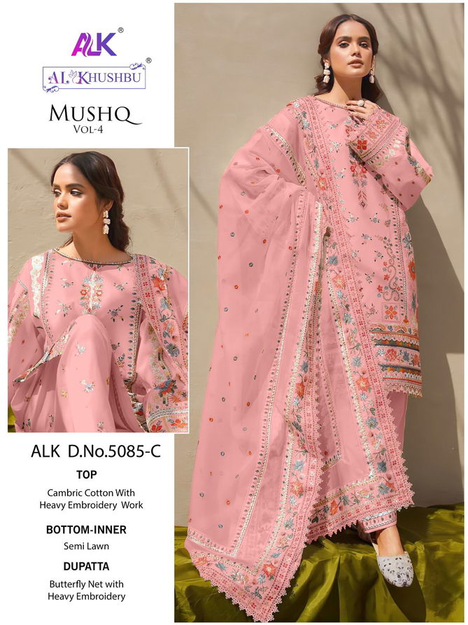 Mushq Vol 4 By Alk Khushbu Cambric Cotton Pakistani Suits Wholesale Clothing Suppliers In India